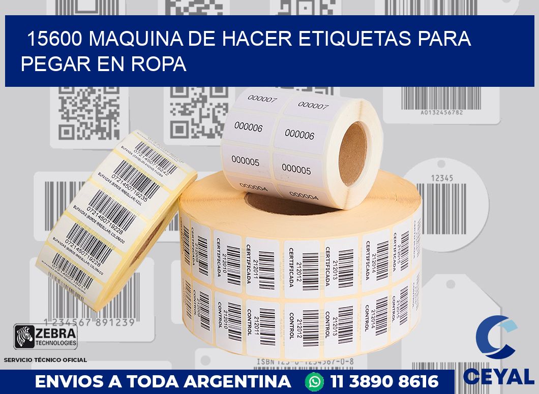 15600 MAQUINA DE HACER ETIQUETAS PARA PEGAR EN ROPA