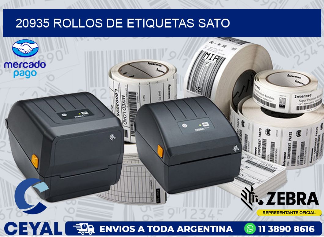 20935 ROLLOS DE ETIQUETAS SATO