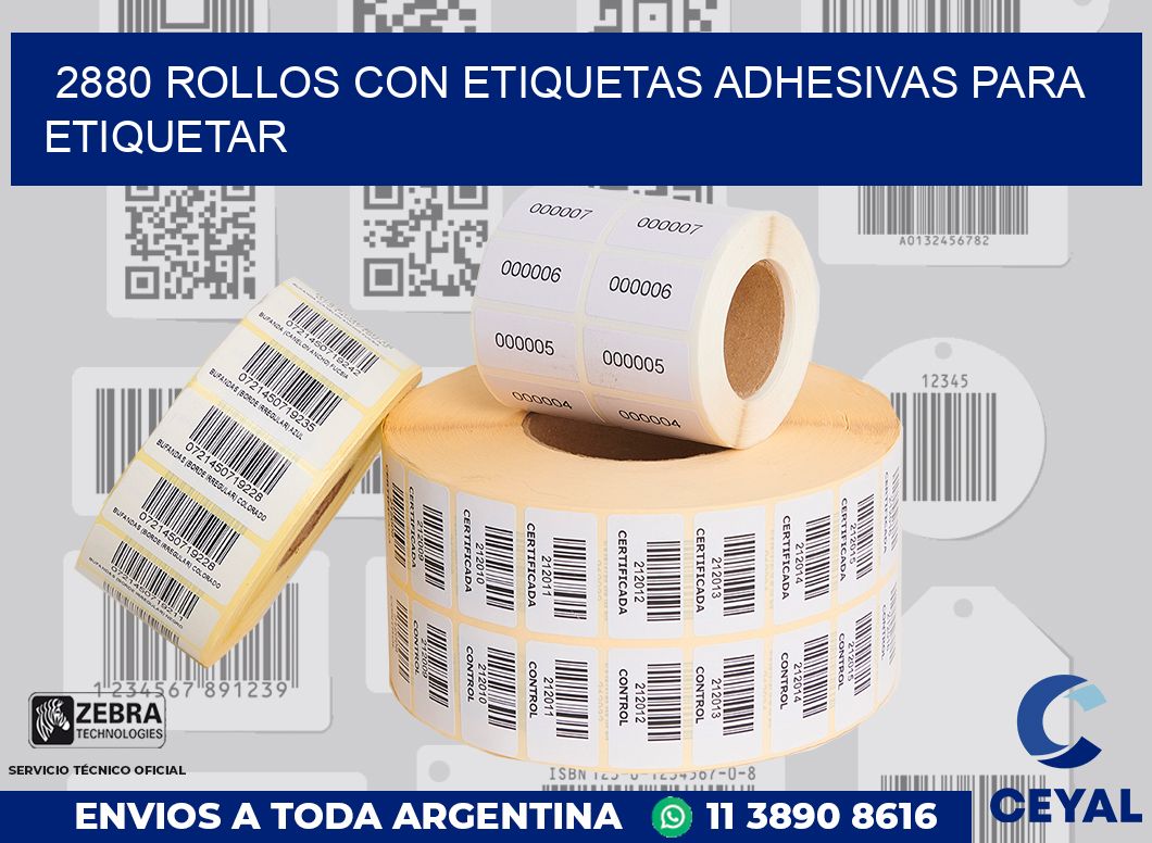 2880 ROLLOS CON ETIQUETAS ADHESIVAS PARA ETIQUETAR