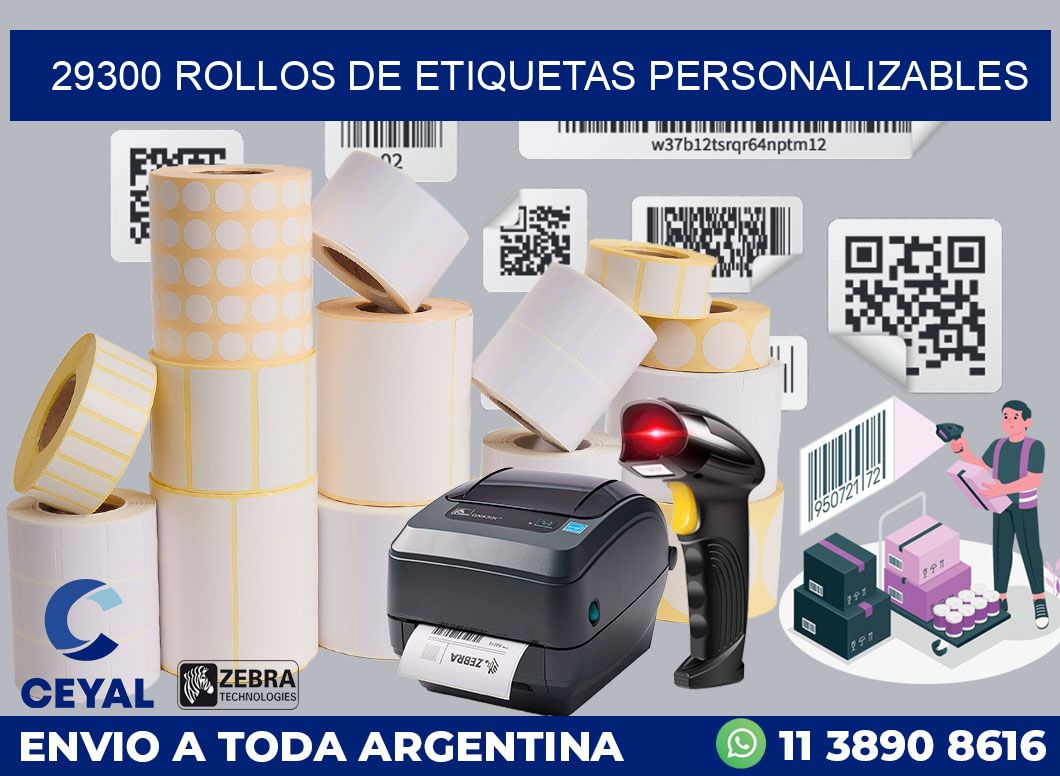 29300 ROLLOS DE ETIQUETAS PERSONALIZABLES