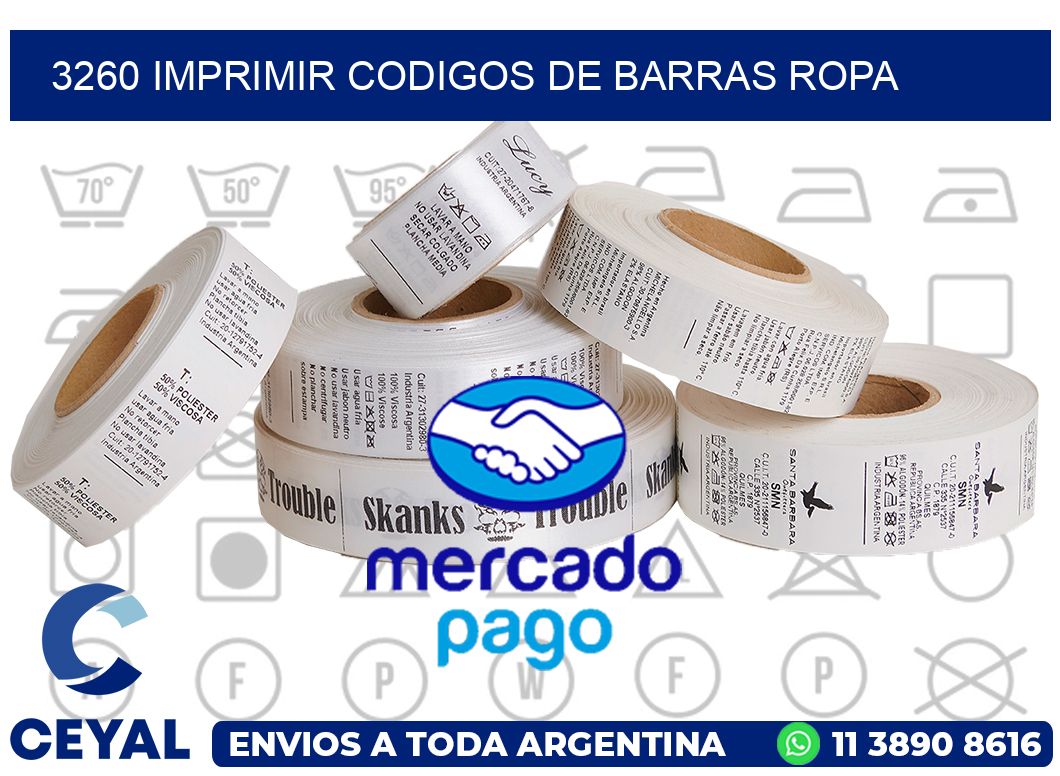 3260 IMPRIMIR CODIGOS DE BARRAS ROPA