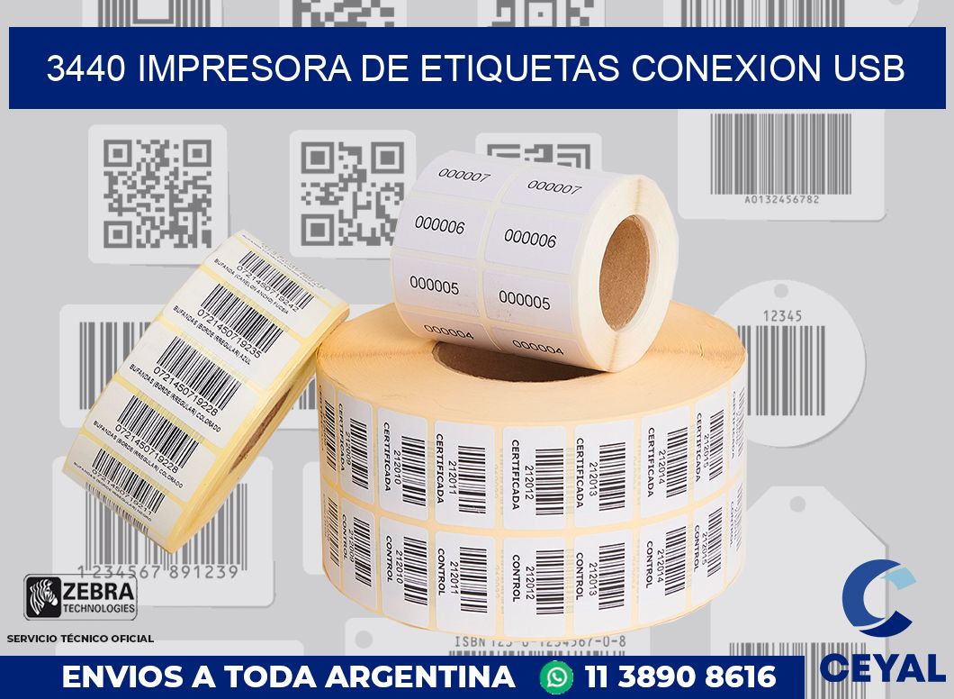 3440 IMPRESORA DE ETIQUETAS CONEXION USB