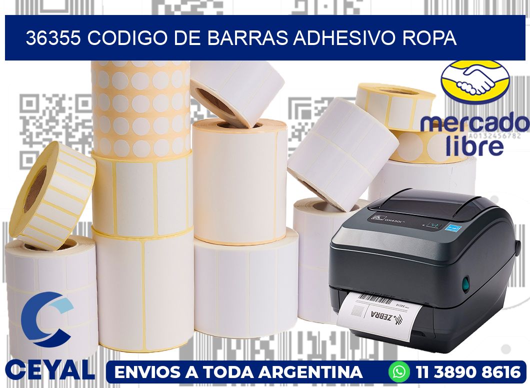 36355 CODIGO DE BARRAS ADHESIVO ROPA