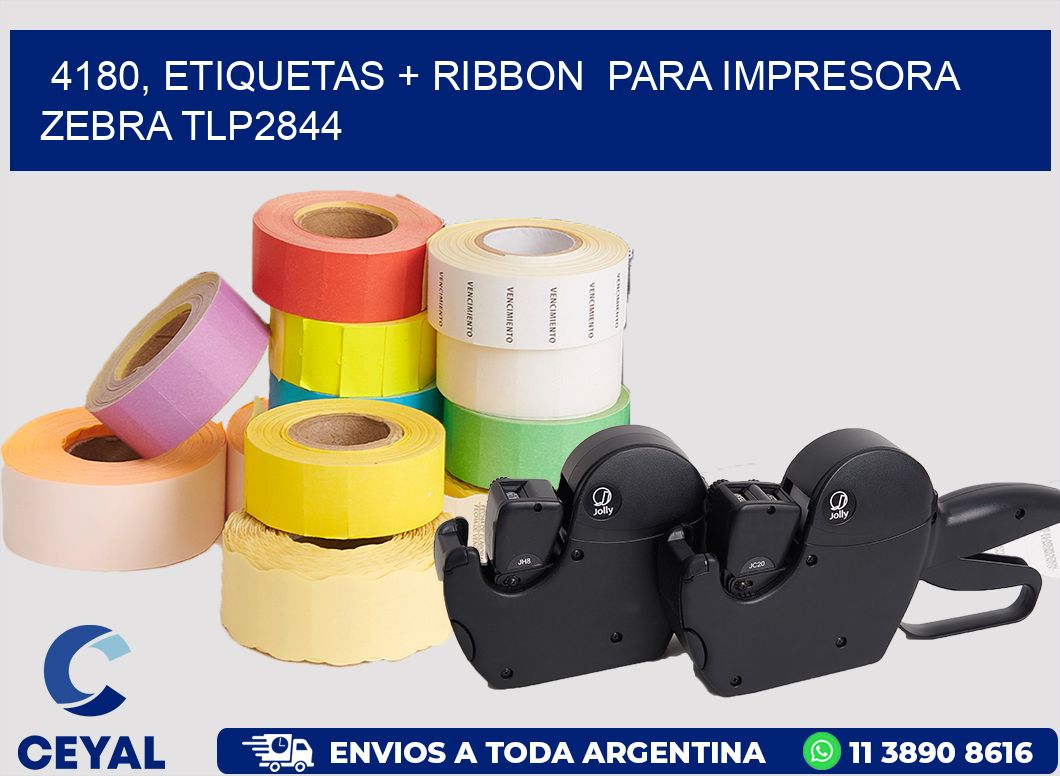 4180, etiquetas + ribbon  para impresora zebra TLP2844