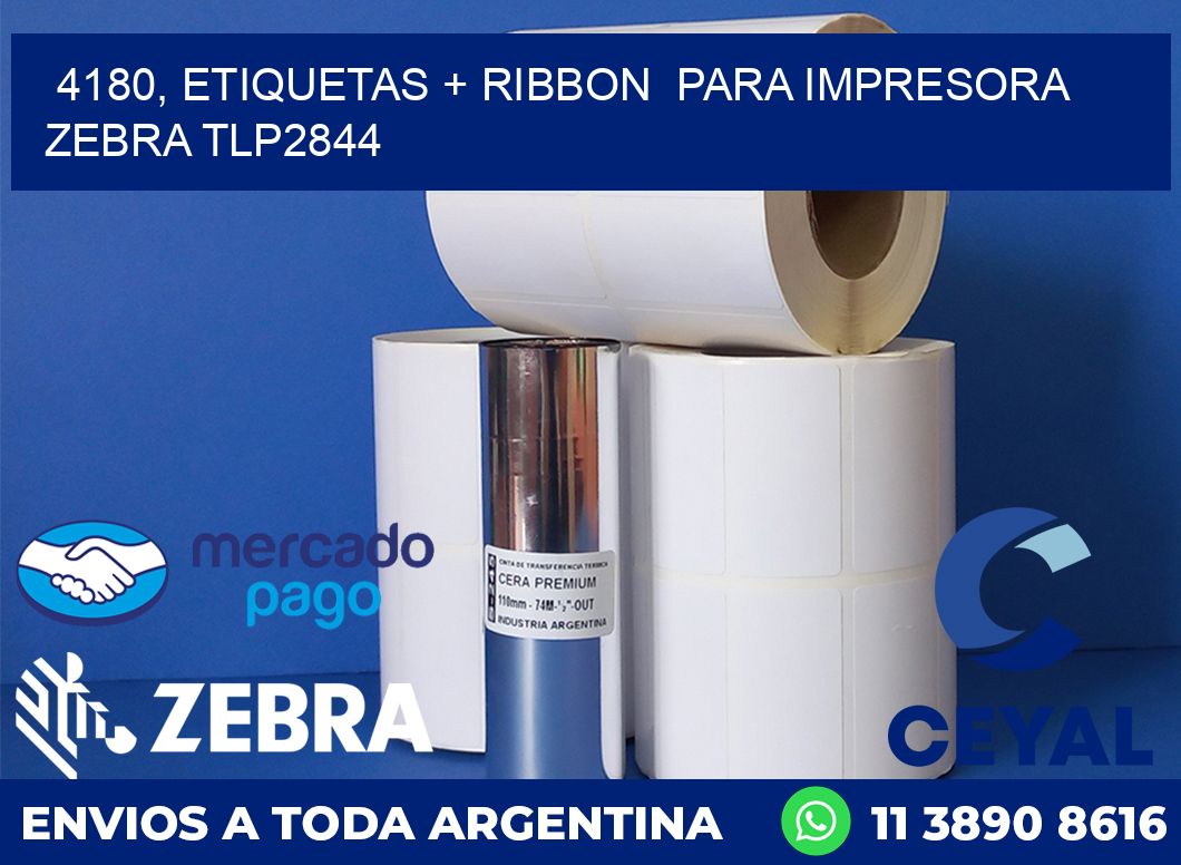 4180, etiquetas + ribbon  para impresora zebra TLP2844