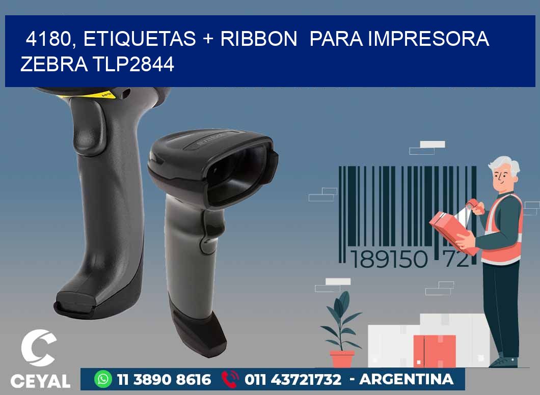 4180, etiquetas + ribbon  para impresora zebra TLP2844