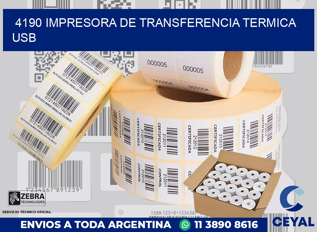 4190 IMPRESORA DE TRANSFERENCIA TERMICA USB