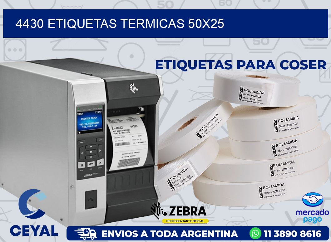 4430 ETIQUETAS TERMICAS 50X25