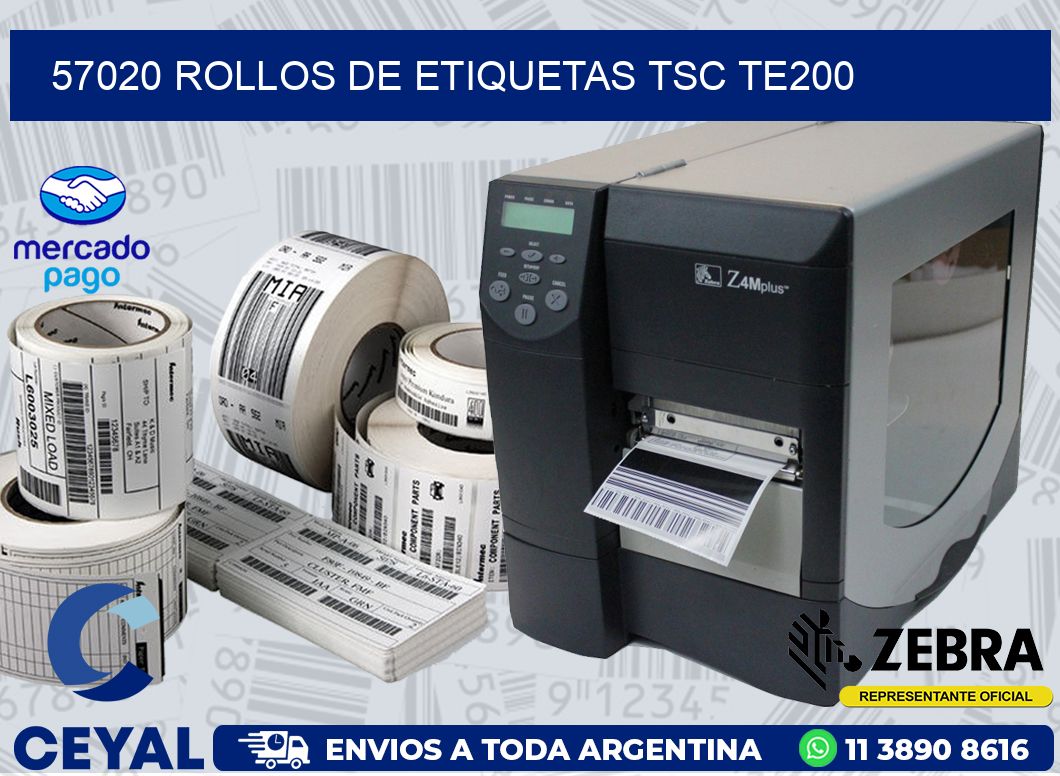 57020 ROLLOS DE ETIQUETAS TSC TE200