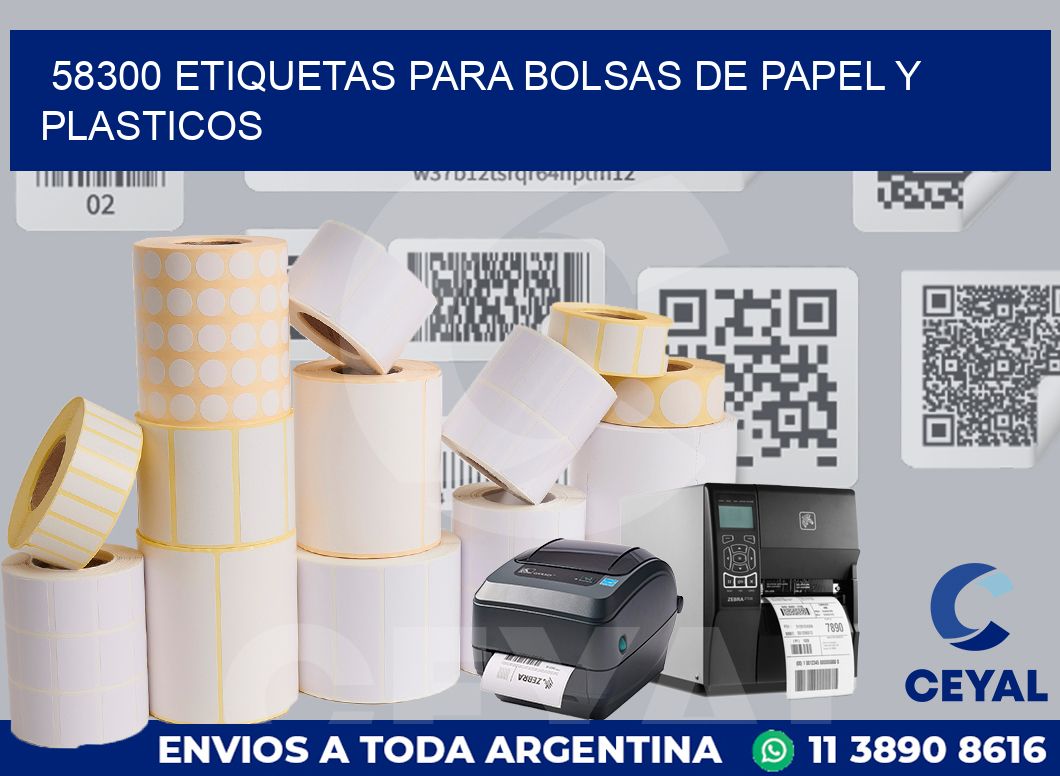 58300 ETIQUETAS PARA BOLSAS DE PAPEL Y PLASTICOS