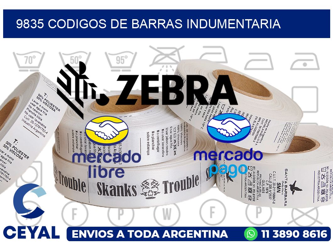 9835 CODIGOS DE BARRAS INDUMENTARIA