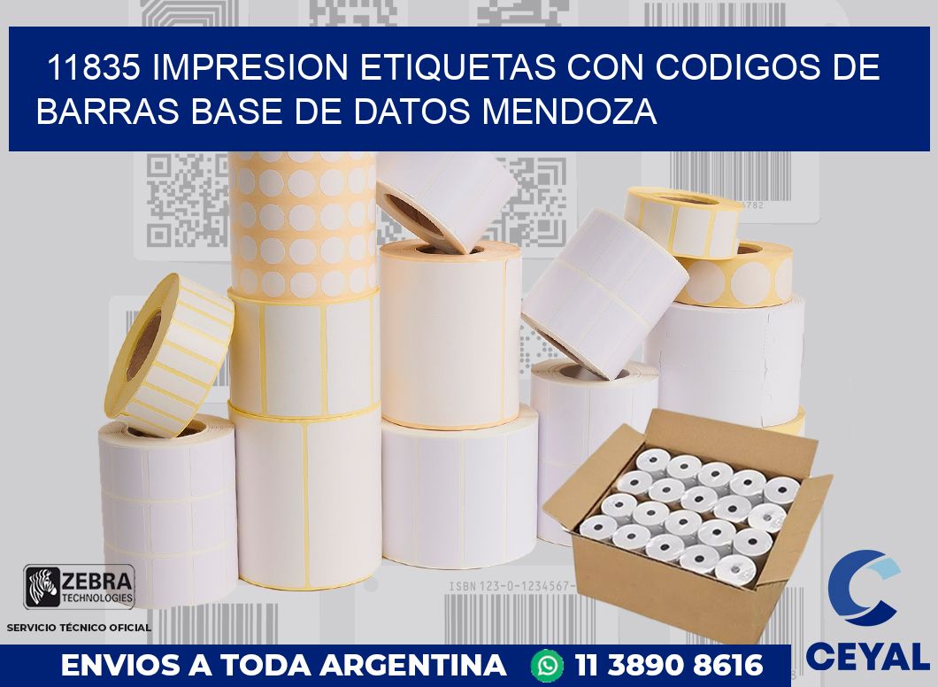 11835 IMPRESION ETIQUETAS CON CODIGOS DE BARRAS BASE DE DATOS MENDOZA