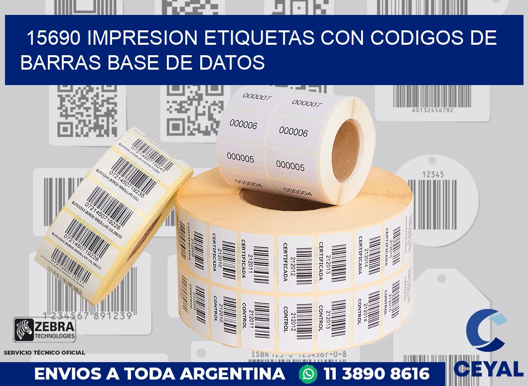 15690 IMPRESION ETIQUETAS CON CODIGOS DE BARRAS BASE DE DATOS