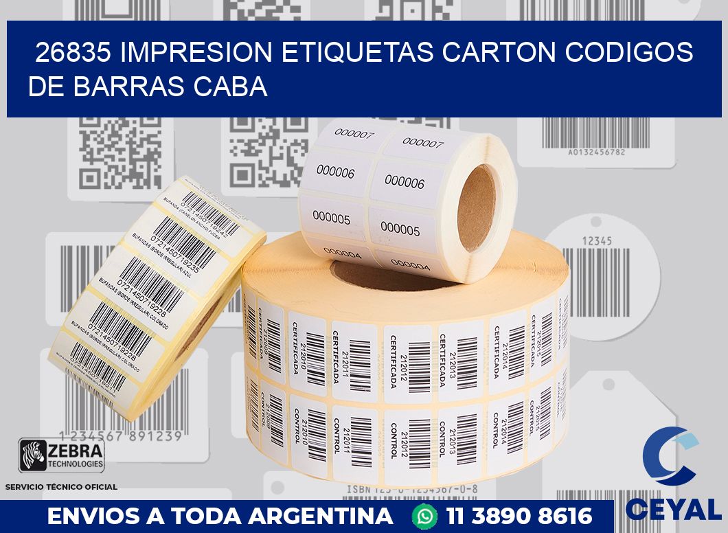 26835 IMPRESION ETIQUETAS CARTON CODIGOS DE BARRAS CABA