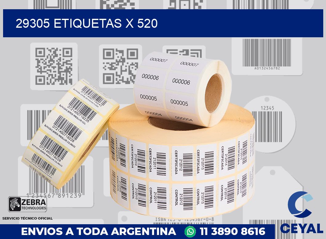 29305 Etiquetas x 520