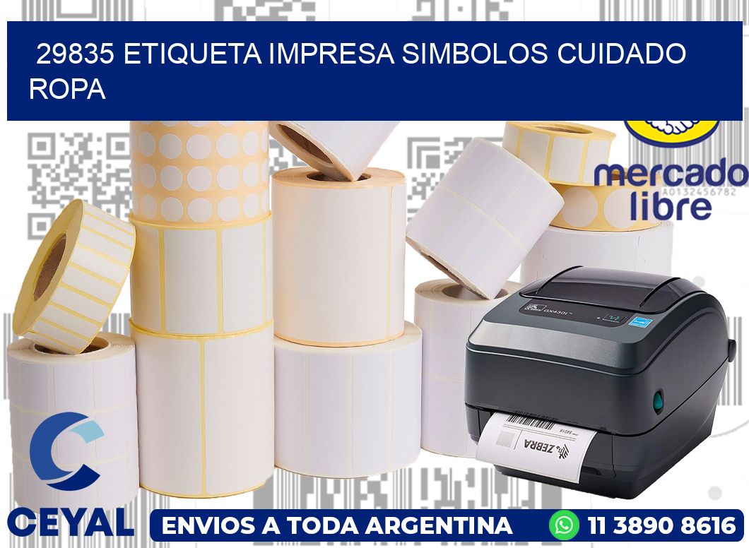 29835 ETIQUETA IMPRESA SIMBOLOS CUIDADO ROPA