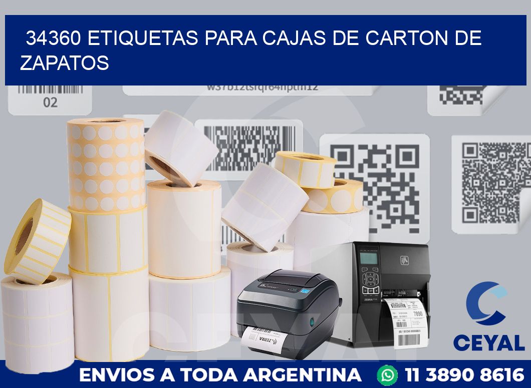 34360 ETIQUETAS PARA CAJAS DE CARTON DE ZAPATOS