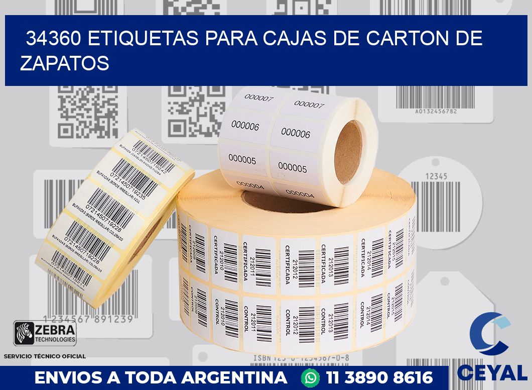 34360 ETIQUETAS PARA CAJAS DE CARTON DE ZAPATOS