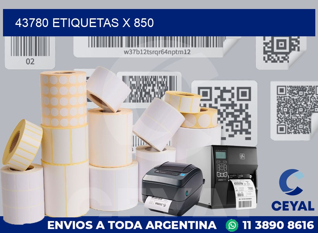 43780 Etiquetas x 850