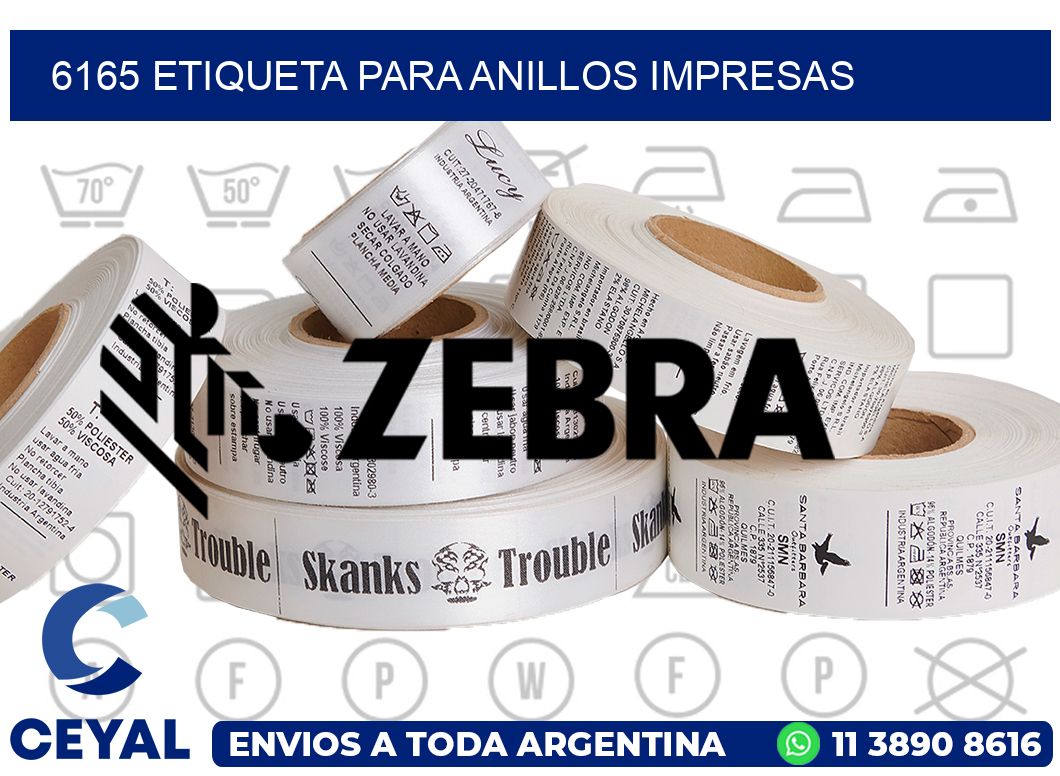 6165 ETIQUETA PARA ANILLOS IMPRESAS