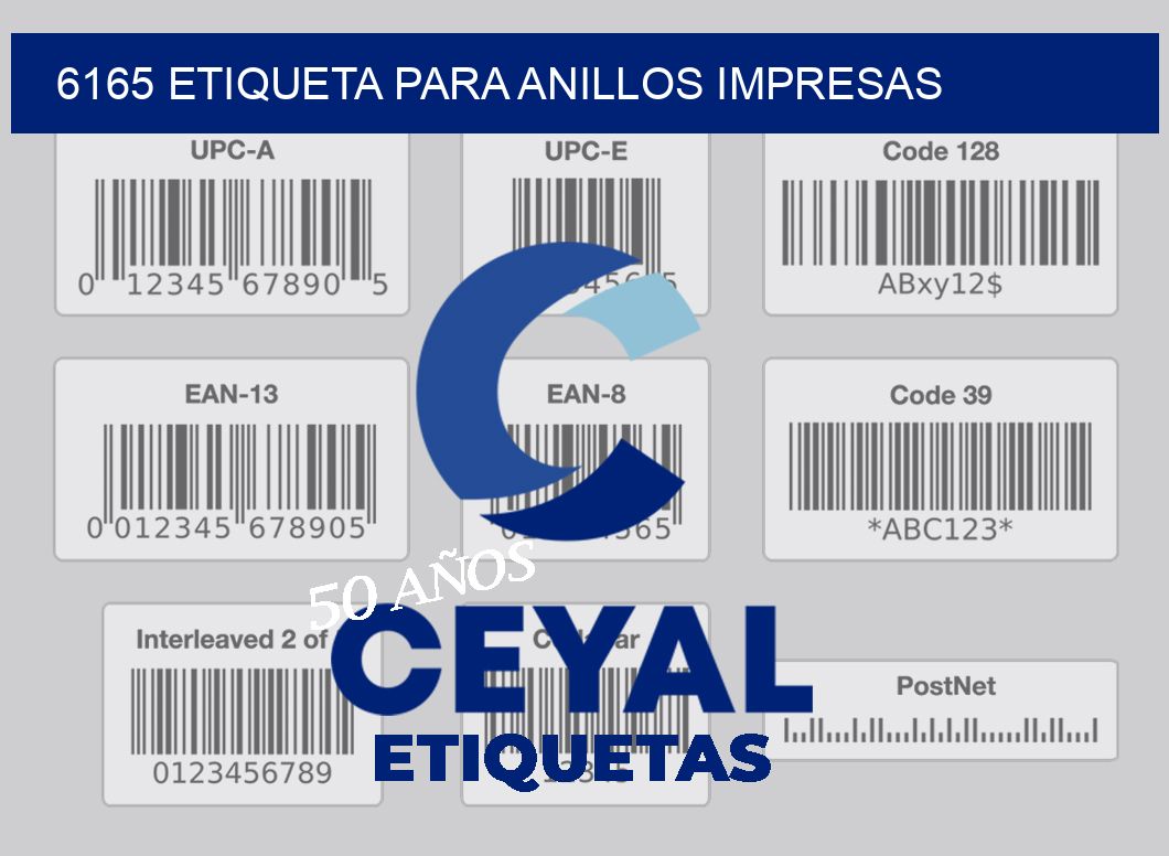 6165 ETIQUETA PARA ANILLOS IMPRESAS