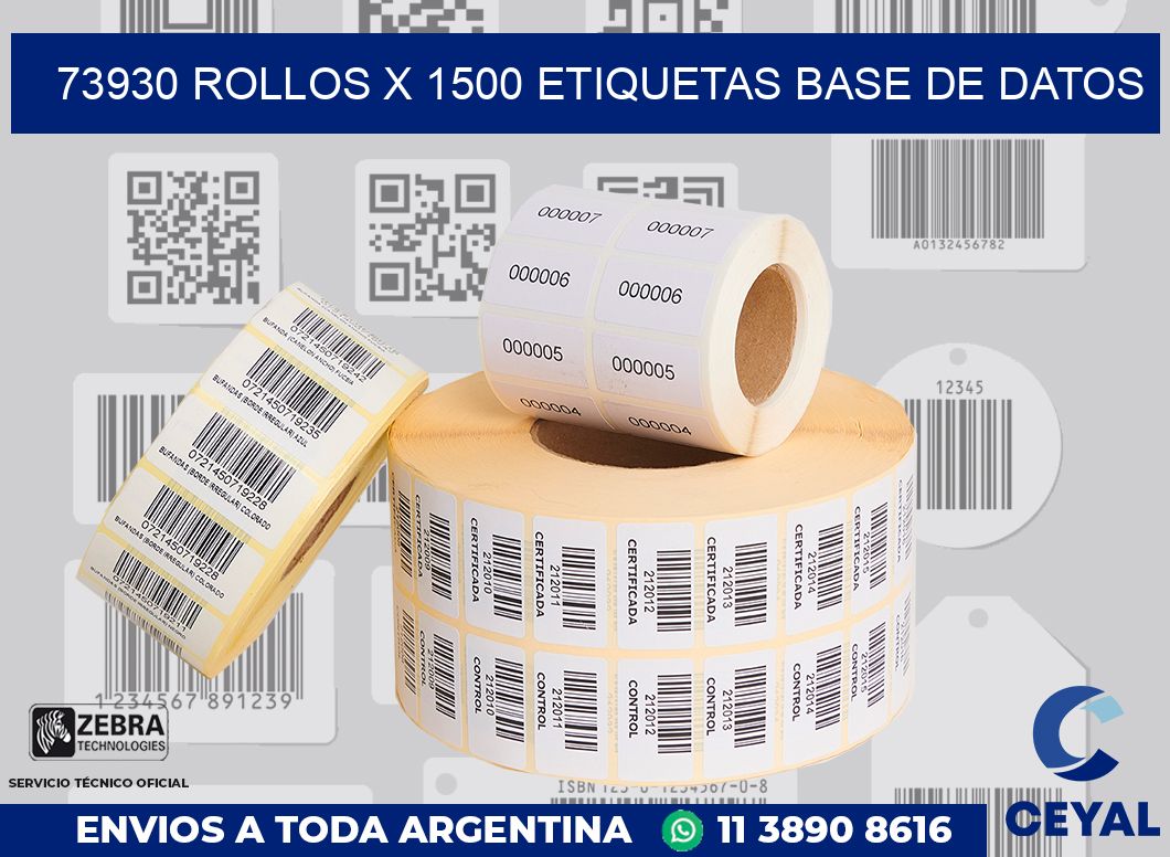 73930 Rollos X 1500 Etiquetas Base De Datos Etiquetas Para Envios 8536