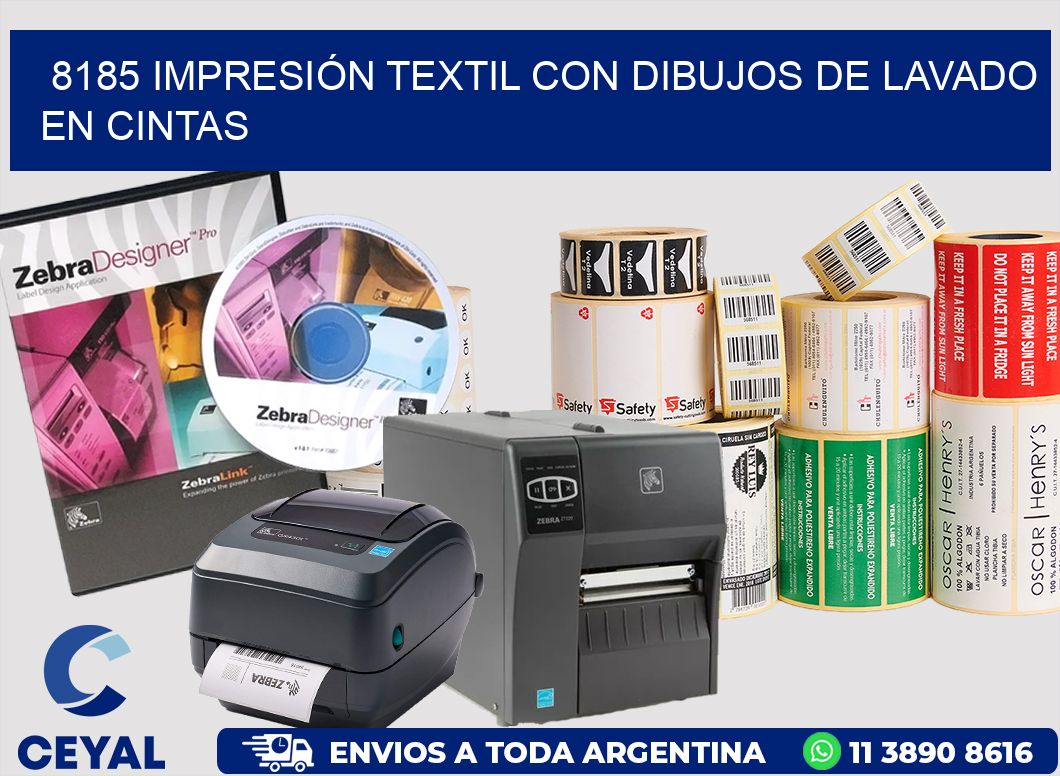 8185 IMPRESIÓN TEXTIL CON DIBUJOS DE LAVADO EN CINTAS