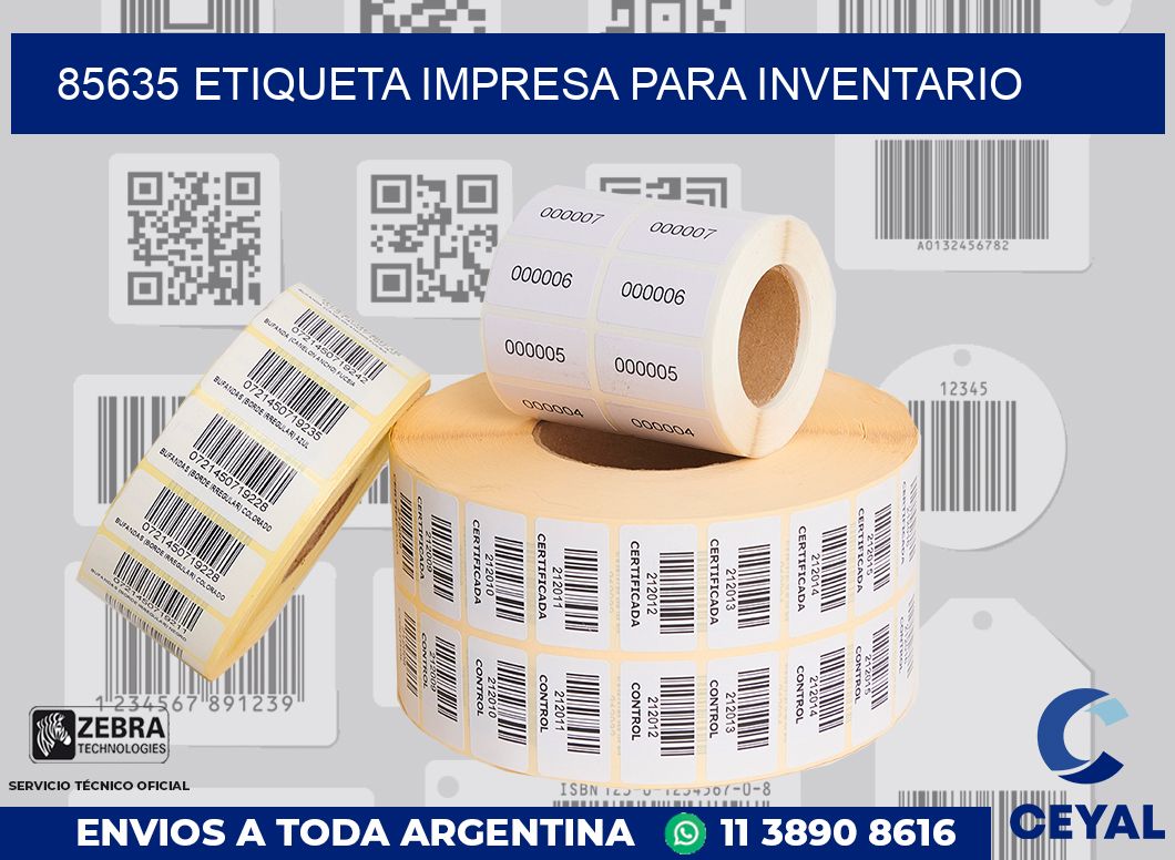 85635 ETIQUETA IMPRESA PARA INVENTARIO