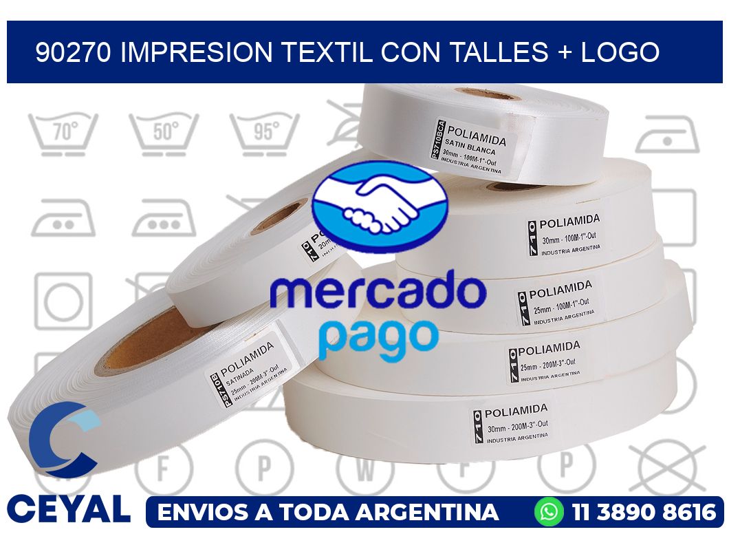 90270 IMPRESION TEXTIL CON TALLES + LOGO