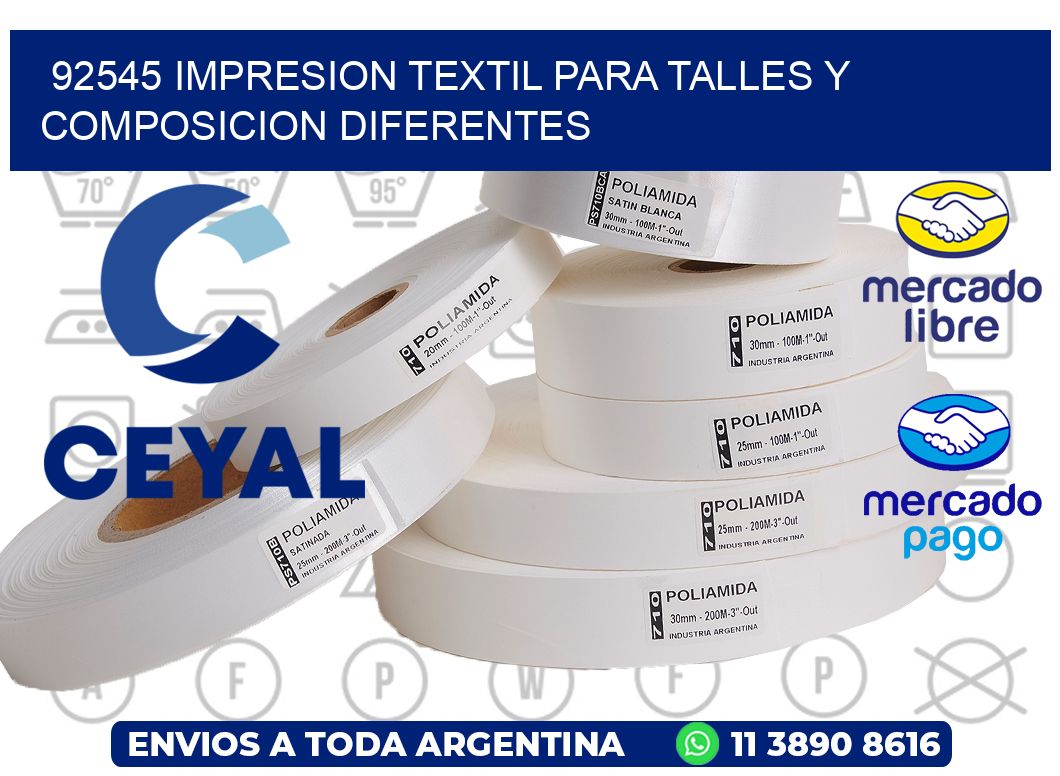 92545 IMPRESION TEXTIL PARA TALLES Y COMPOSICION DIFERENTES