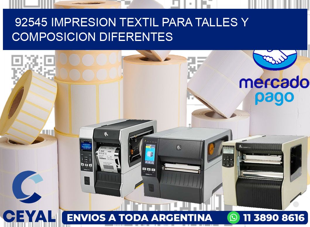 92545 IMPRESION TEXTIL PARA TALLES Y COMPOSICION DIFERENTES