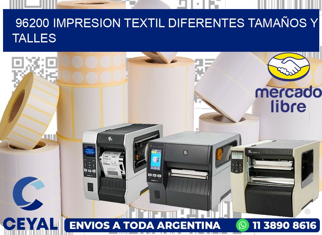 96200 IMPRESION TEXTIL DIFERENTES TAMAÑOS Y TALLES