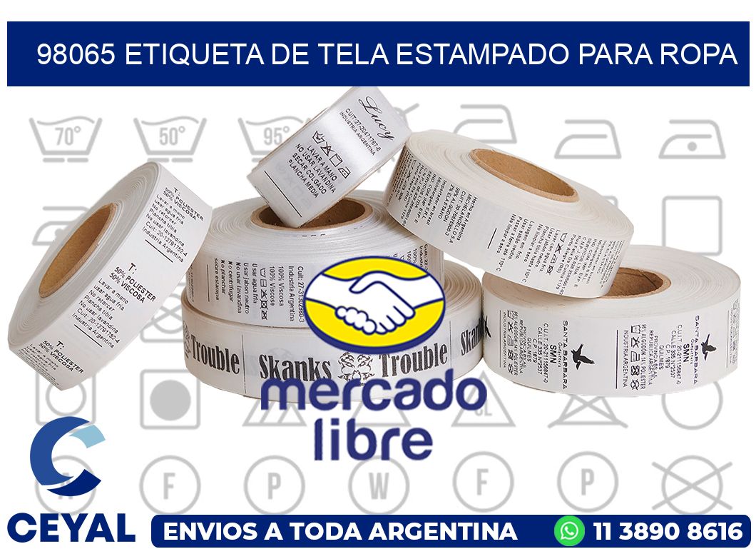 98065 ETIQUETA DE TELA ESTAMPADO PARA ROPA