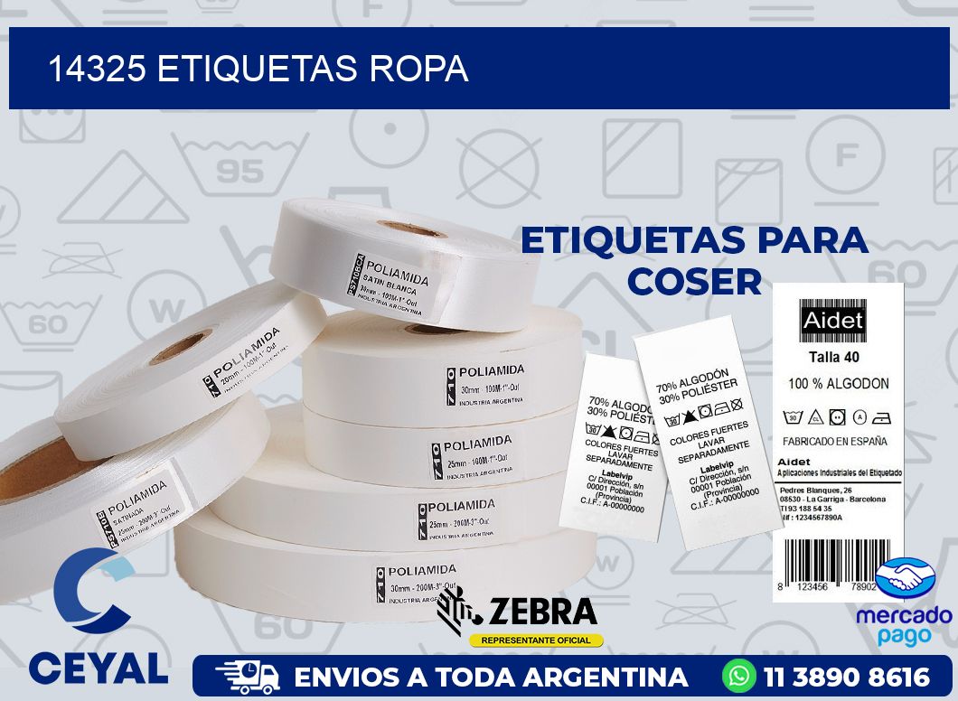 14325 ETIQUETAS ROPA