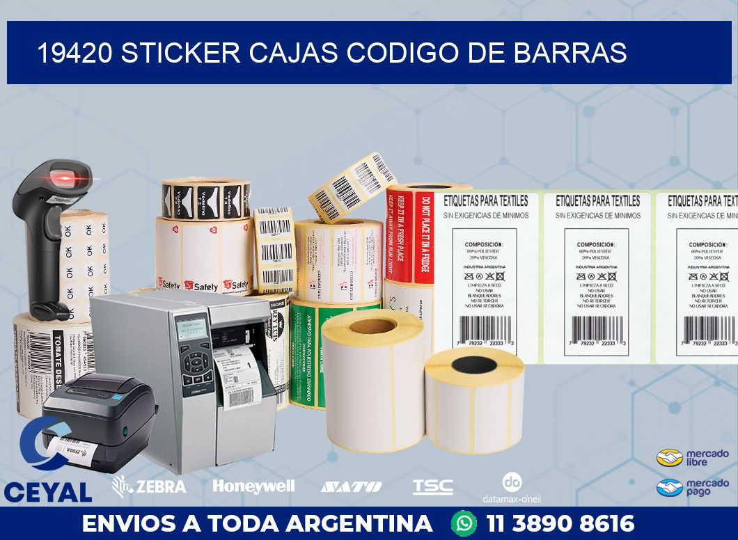 19420 STICKER CAJAS CODIGO DE BARRAS