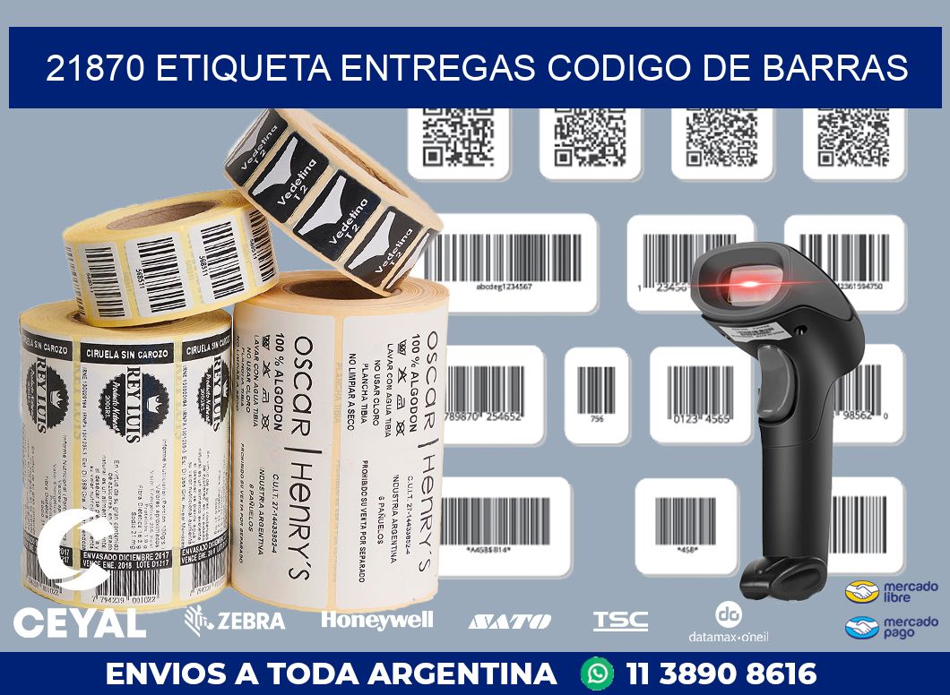 21870 ETIQUETA ENTREGAS CODIGO DE BARRAS