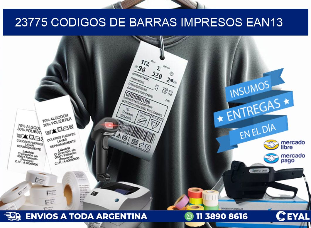 23775 Codigos de barras impresos ean13