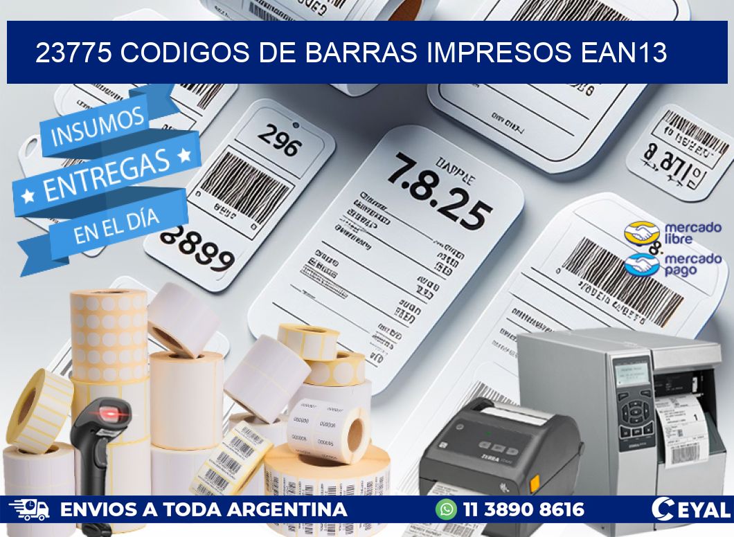 23775 Codigos de barras impresos ean13