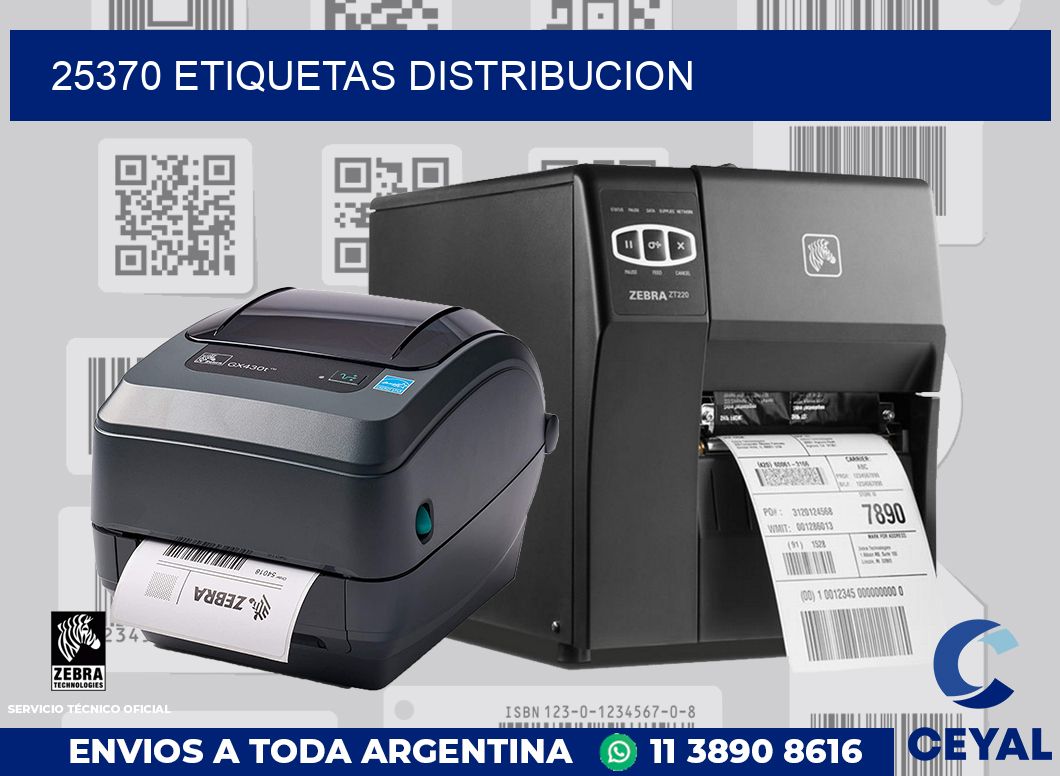 25370 etiquetas distribucion