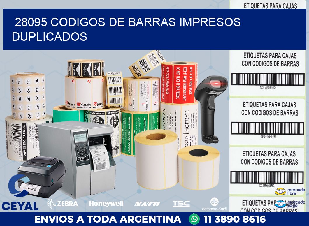 28095 codigos de barras impresos duplicados