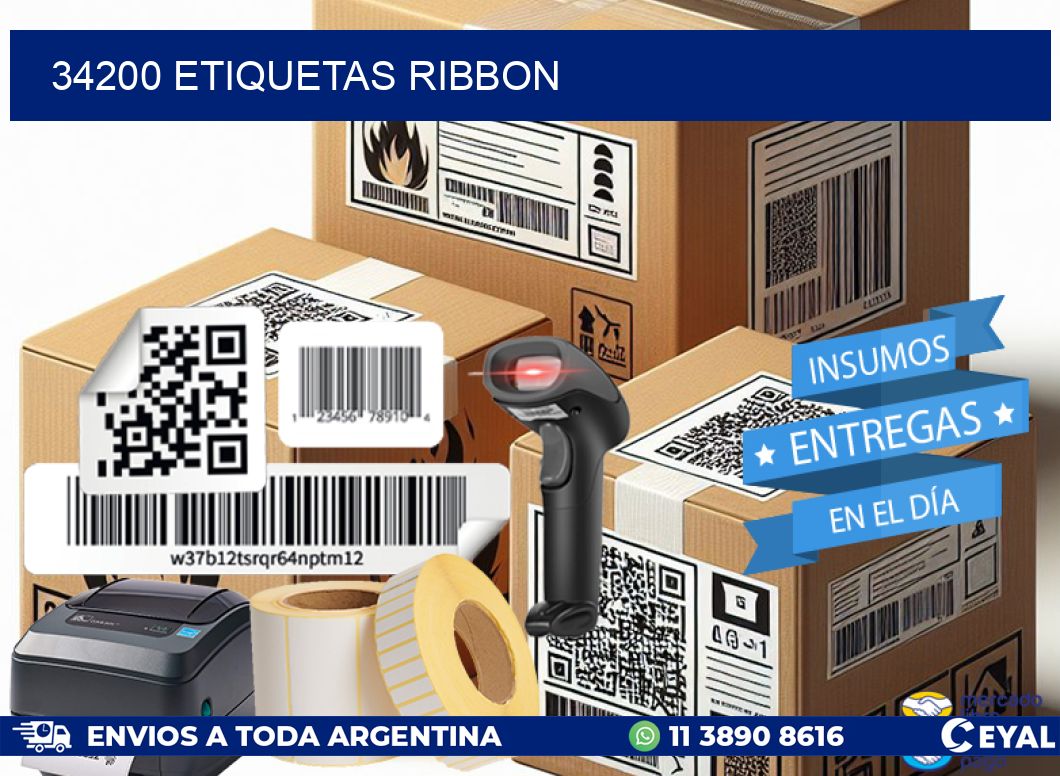 34200 ETIQUETAS RIBBON