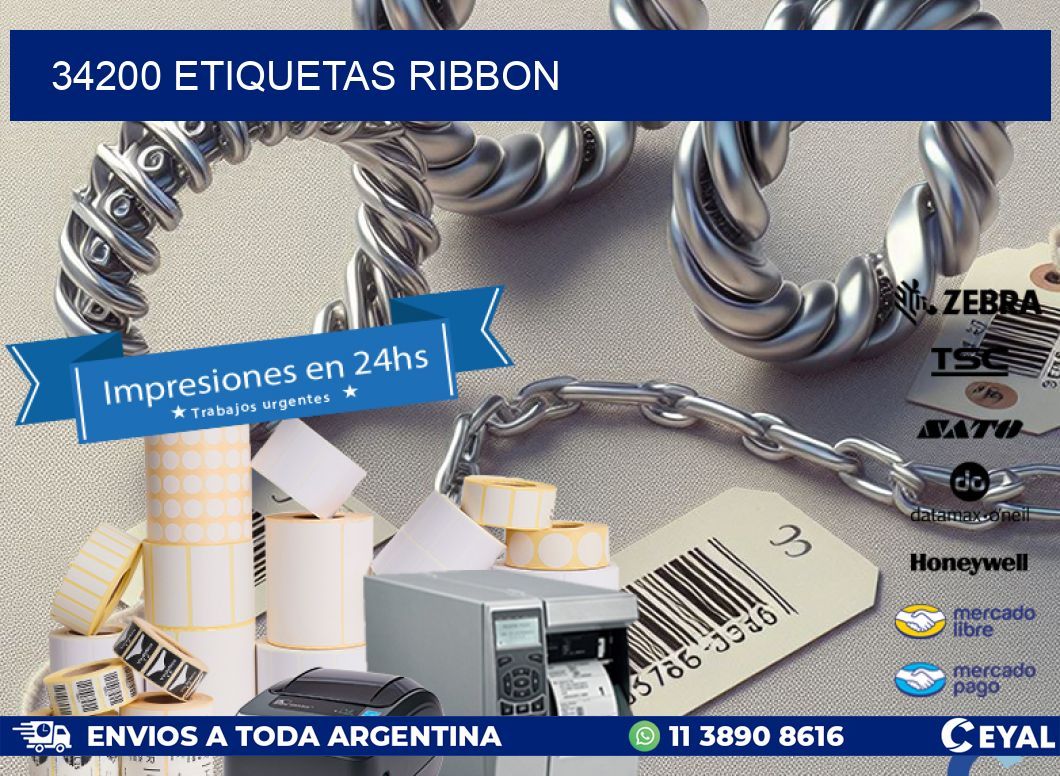 34200 ETIQUETAS RIBBON