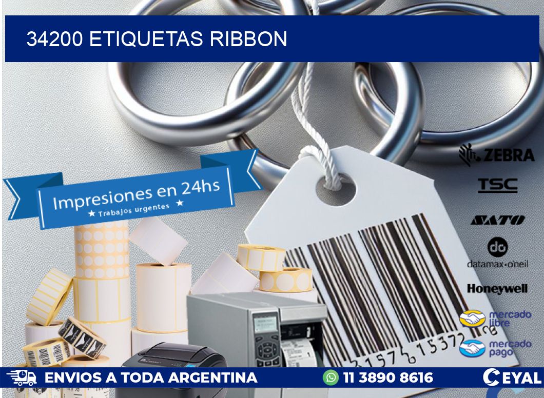 34200 ETIQUETAS RIBBON