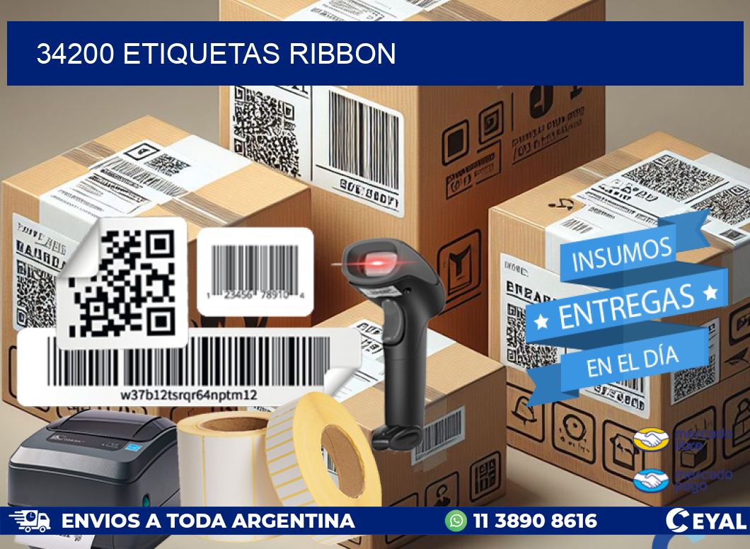 34200 ETIQUETAS RIBBON