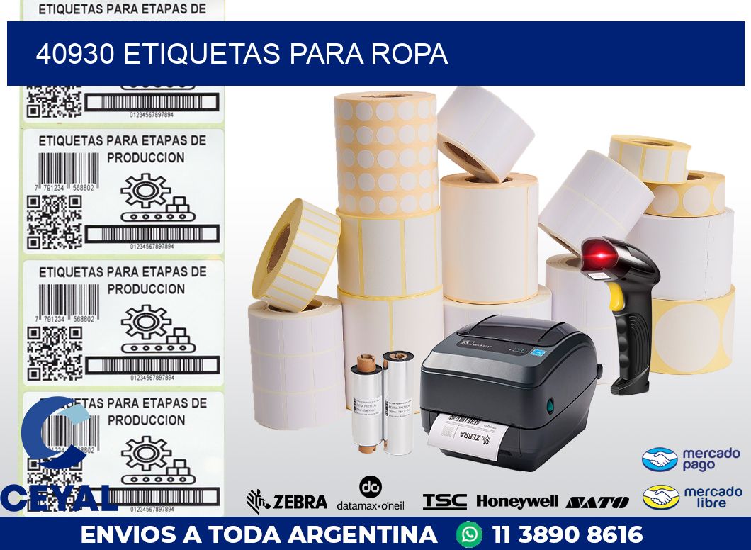 40930 etiquetas para ropa