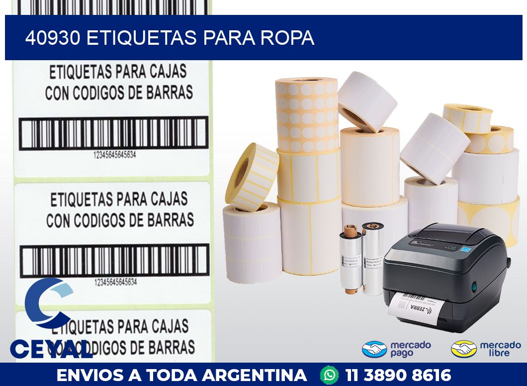 40930 etiquetas para ropa