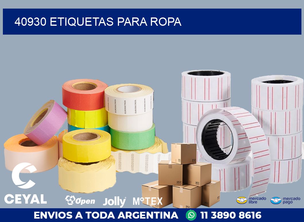 40930 etiquetas para ropa