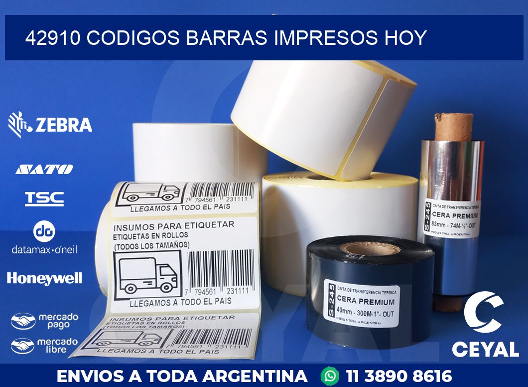 42910 CODIGOS BARRAS IMPRESOS HOY