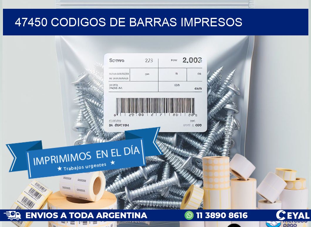 47450 codigos de barras impresos