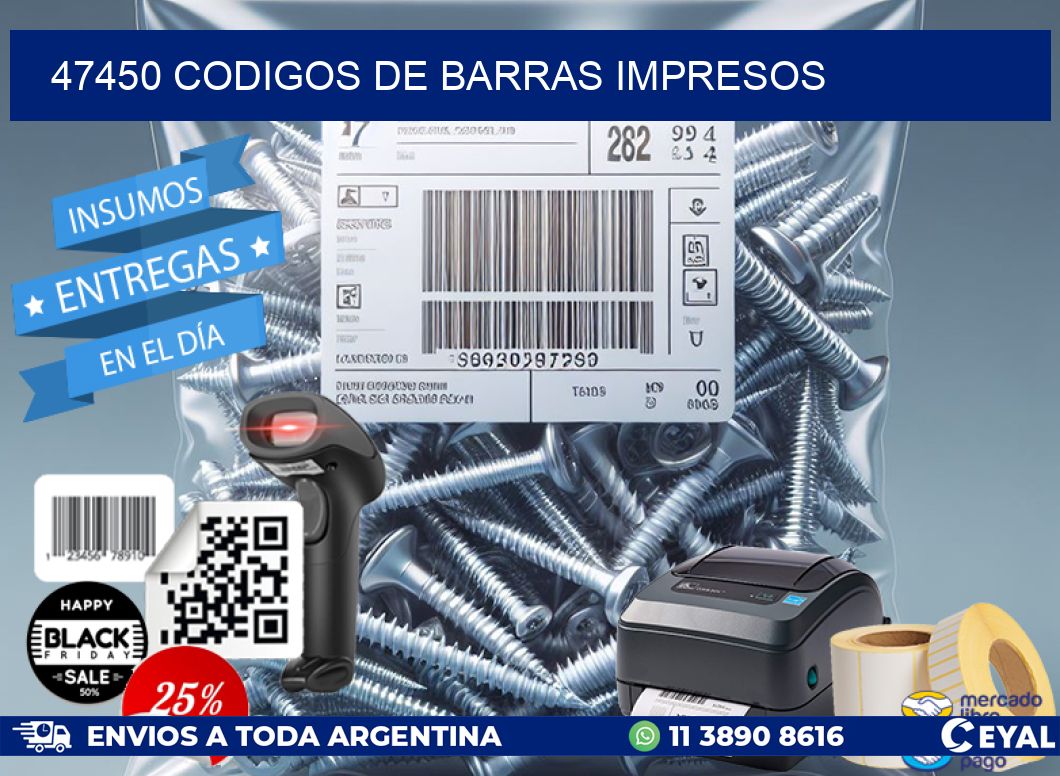 47450 codigos de barras impresos